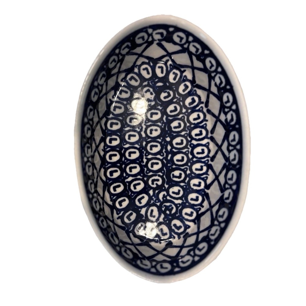 Polish Pottery 6" Oval Ramekin Baker Zaklady Boleslawiec Serving Bowl